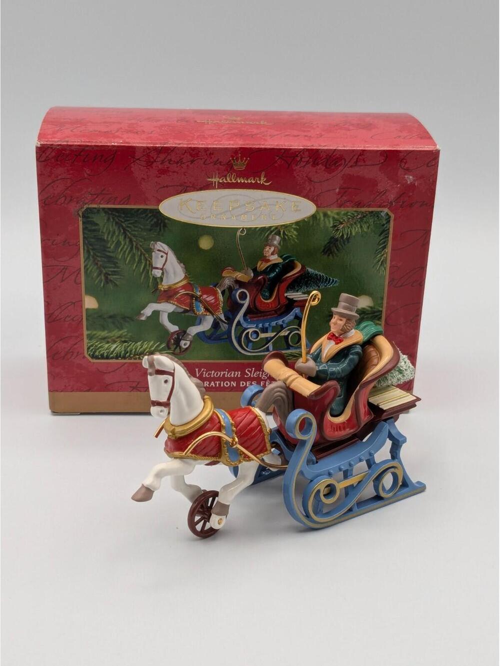 Hallmark Keepsake Victorian Sleigh 2001, Die-Cast Metal Vintage Ornament